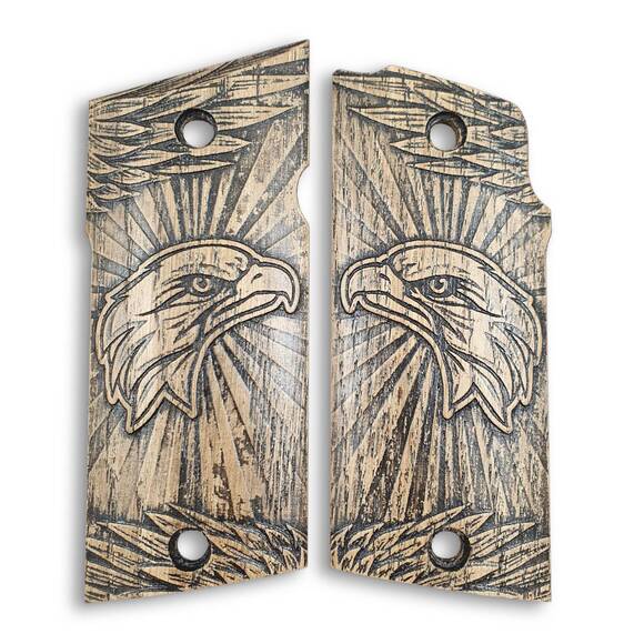 Coonan 357 Magnum compact-size maple grips - Eagle / hand-painted