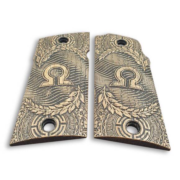 Coonan 357 Magnum Compact-Size Maple Grips - Omega / Hand-painted