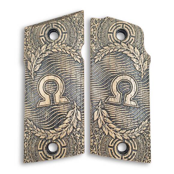 Coonan 357 Magnum compact-size maple grips - Omega / hand-painted