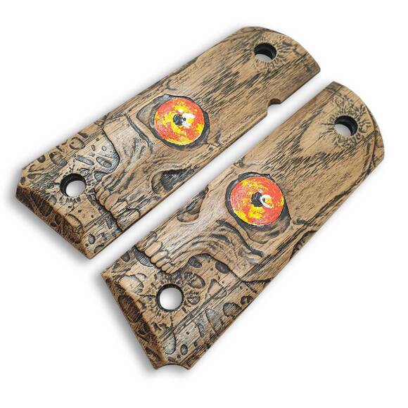 1911 Full-Size Maple Grips - Skull Eye / Hand-painted