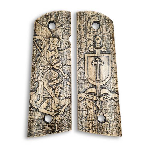 Quis Ut Deus - 1911 Full Size Magwell Grips