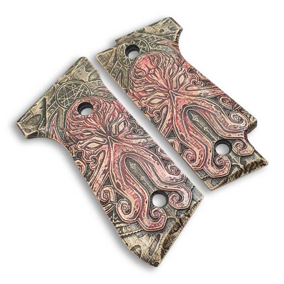 Beretta 92S Maple Grips - Cthulhu / Hand-painted
