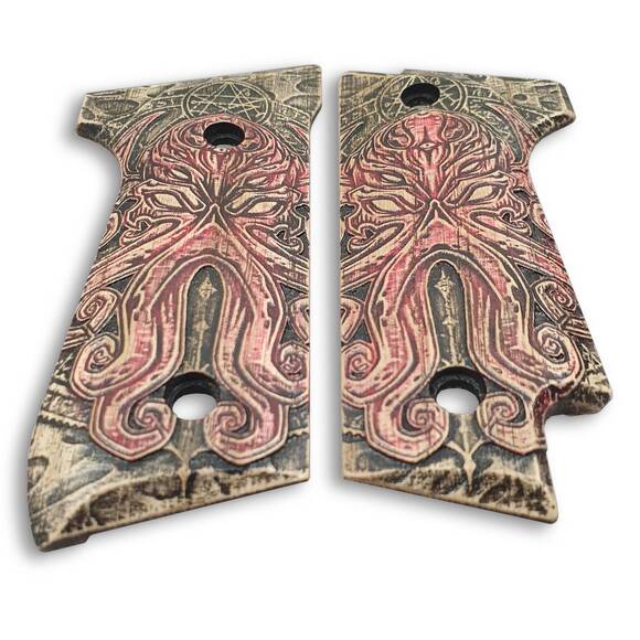 Beretta 92S Maple Grips - Cthulhu / Hand-painted