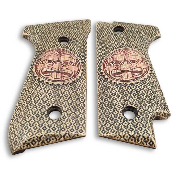 Beretta 92S Maple Grips - Sun God / Hand-painted
