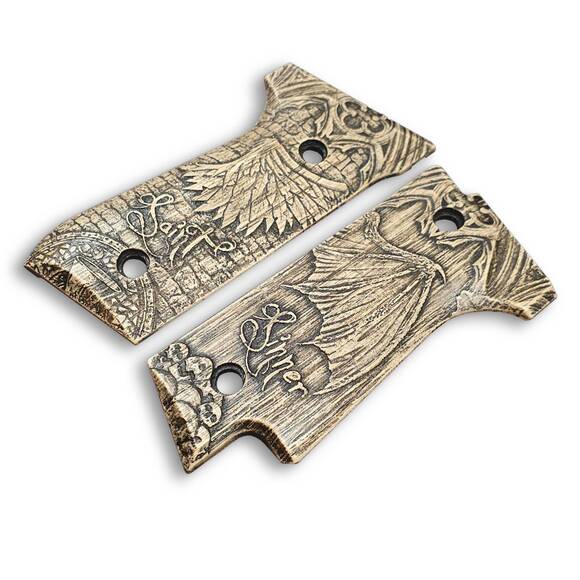 Beretta 92S Maple Grips - Saint And Sinner / Hand-painted