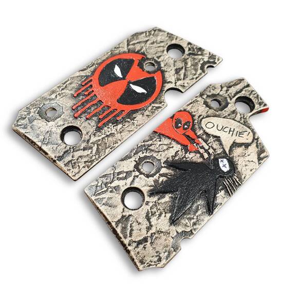 Springfield 911 380 Alpha Model Maple Grips - Deadpool / Hand-painted