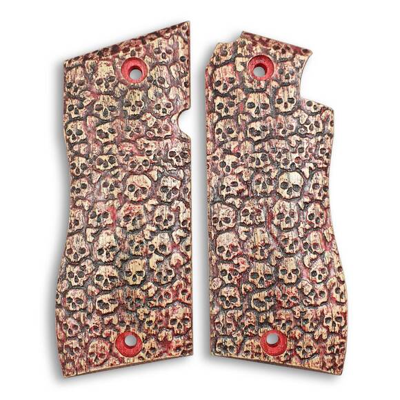 Star Model BM 9 maple grips - Skulls Mountain Cherry / hand-painted