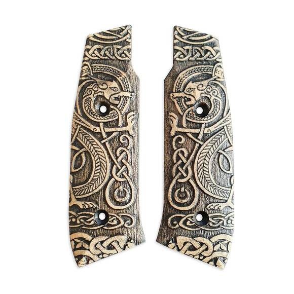 Laugo Arms Alien maple grips - Celtic Gates / hand-painted