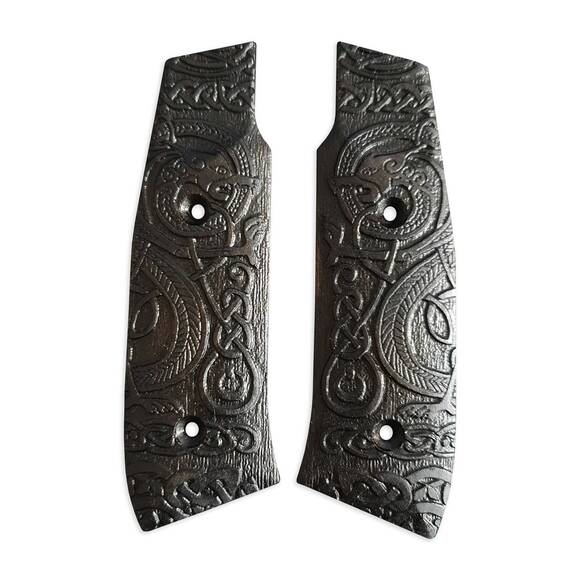 Laugo Arms Alien maple grips - Celtic Gates Black / hand-painted