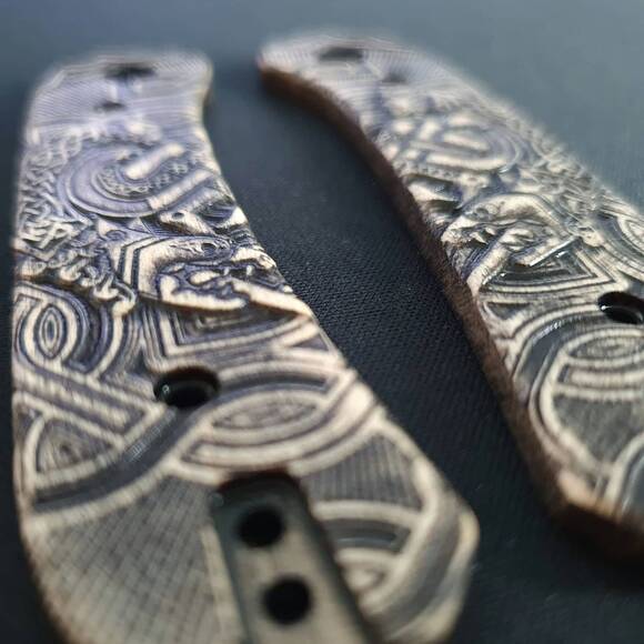 Celtic Heart - Knafs Lander Knife Scales by Svechnikov Knives