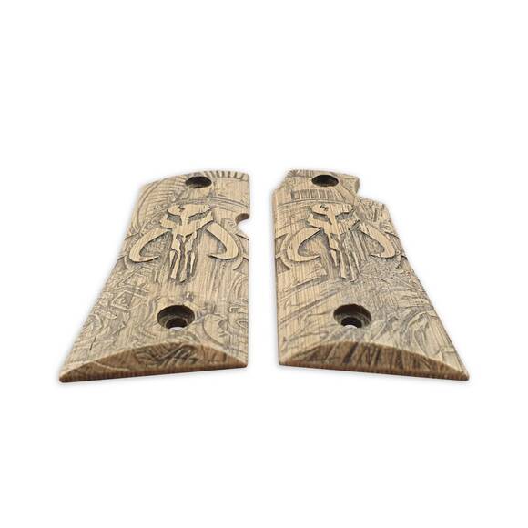 Colt Mustang Pocketlite Maple Grips - Mythosaur Skull / Hand-painted