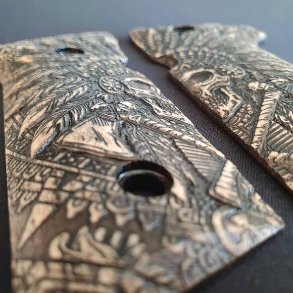 Beretta 92X, M9A3, M9A4 Maple Grips - War Chief / Hand-painted