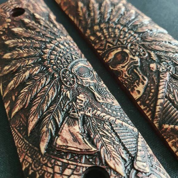 1911 Full-Size Maple Grips - War Chief Cherry / Hand-painted