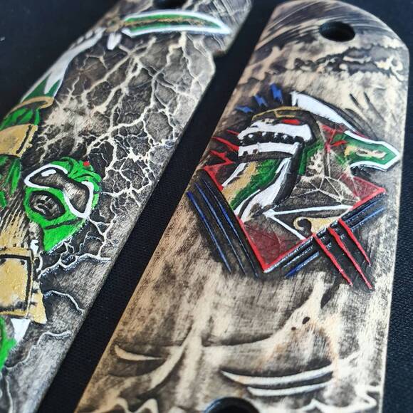 1911 Full-Size Maple Grips - Dragonzord / Hand-painted