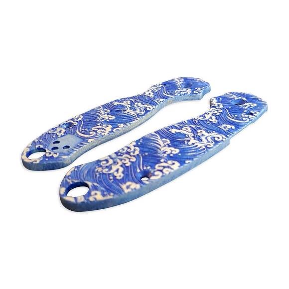 Japan Wave - Spyderco Para 3 Knife Scales by Svechnikov Knives