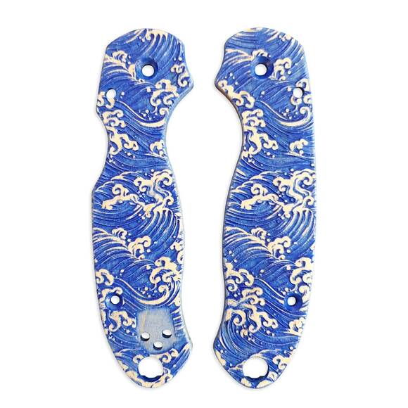Japan Wave - Spyderco Para 3 Knife Scales by Svechnikov Knives