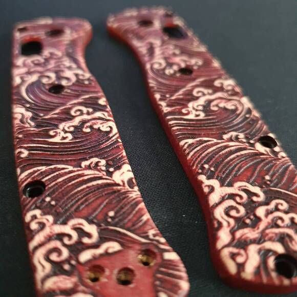 Japan Wave Baroque - Benchmade Bugout 535 Knife Scales by Svechnikov Knives