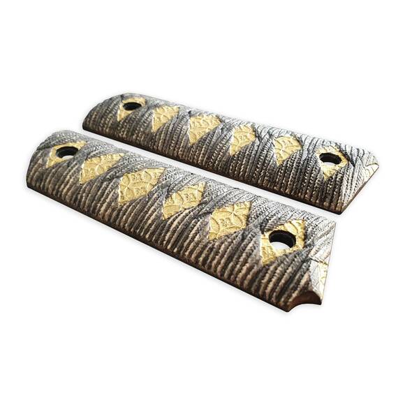 1911 Full-Size Maple Grips - Katana Gold / Hand-painted