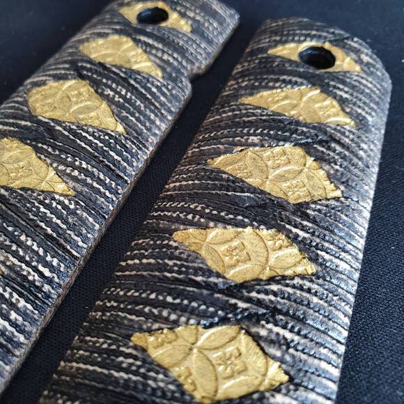 1911 Full-Size Maple Grips - Katana Gold / Hand-painted