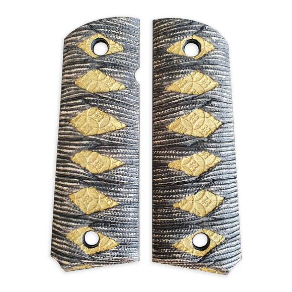 1911 full-size maple grips - Katana Gold / hand-painted