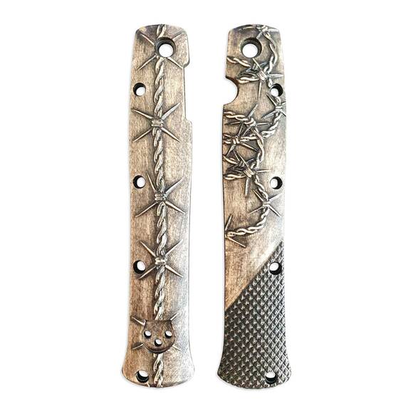 Cold Steel Ti-Lite 4 maple handle scales - Outlaws / hand-painted