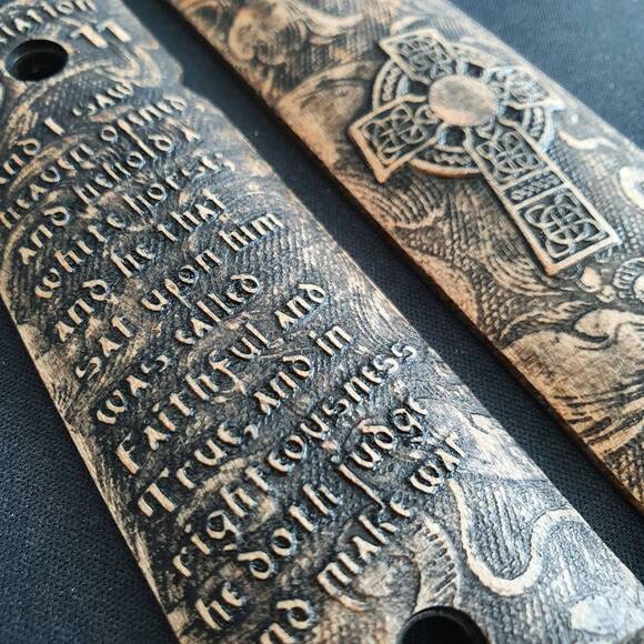 1911 Full-Size Maple Grips - Revelation 19:11 / Hand-painted