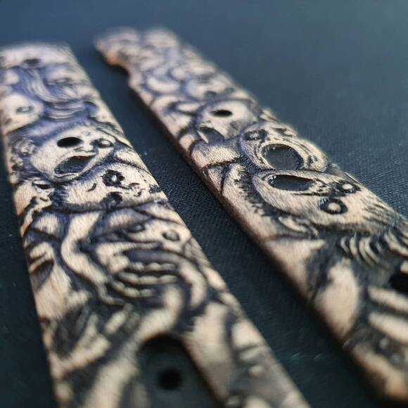 Scared Faces - Boker Plus Urban Trapper Linear Knife Scales by Svechnikov Knives