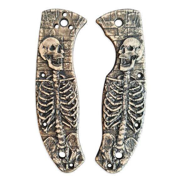 Spyderco Tenacious maple handle scales - Skeleton / hand-painted