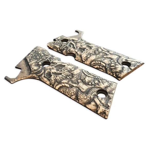 Beretta 92X Performance Maple Grips - Skull Snake / Hand-painted