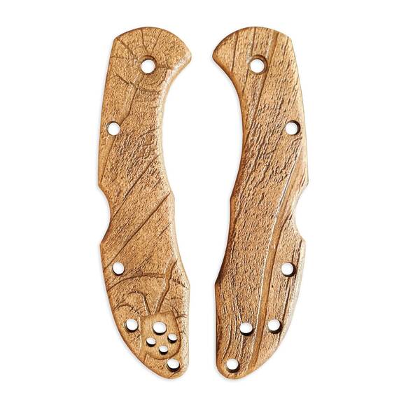 Wood Bark (3166) - Spyderco Delica 4, Lil' Matriarch Knife Scales by Svechnikov KnivesWood Bark (3166) - Spyderco Delica 4, Lil' Matriarch Knife Scales by Svechnikov Knives