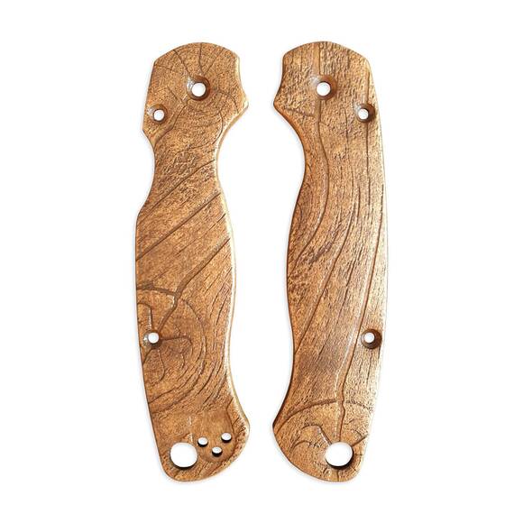 Spyderco Para Military 2 maple handle scales - Wood Bark (3166) / hand-painted