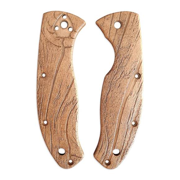 Spyderco Tenacious maple handle scales - Wood Bark (3166) / hand-painted