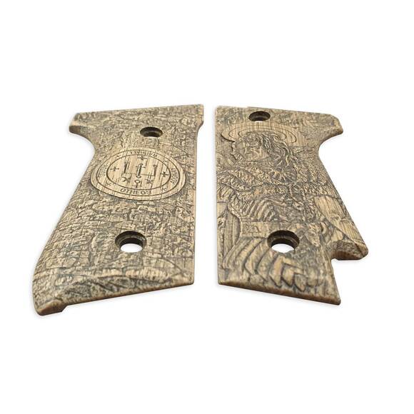 Beretta 92S Maple Grips - St Archangel Raphael / Hand-painted