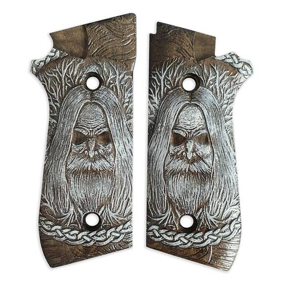 Taurus PT92 Decocker maple grips - Allfather Black / hand-painted