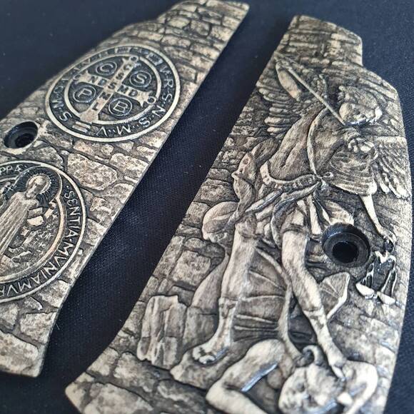 Archangel Michael X Saint Benedict Medal - CZ 75, 75B, 75BD, 85, SP-01, SP-01 Shadow Grips