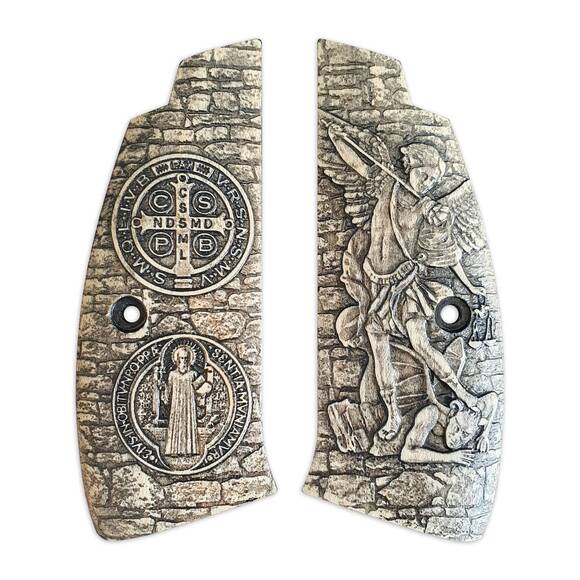 Archangel Michael X Saint Benedict Medal - CZ 75, 75B, 75BD, 85, SP-01, SP-01 Shadow Grips