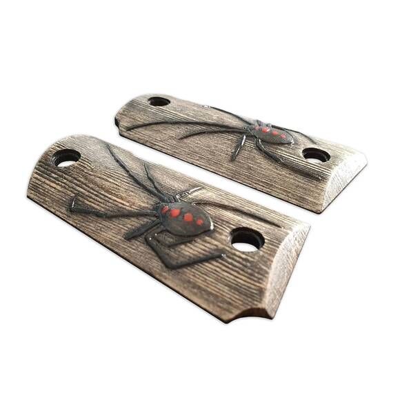 Kimber Micro 9 Maple Grips - Black Widow / Hand-painted
