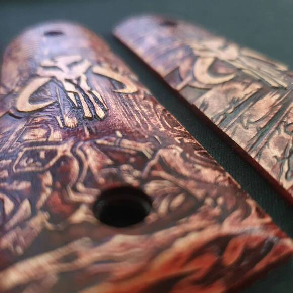 1911 Full-Size Maple Grips - Mythosaur Skull Cherry / Hand-painted
