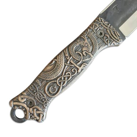 Varusteleka Skrama 200 maple handle scales - Celtic Gates (3169) / hand-painted