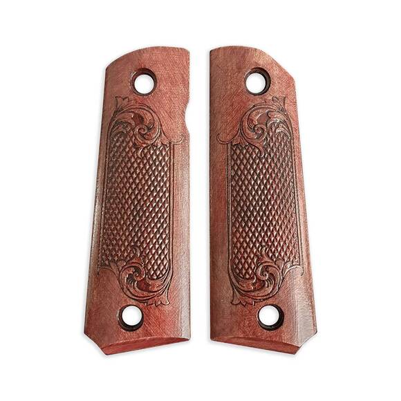 Browning 1911 22 / 380 maple grips - Classic Dark Cherry / hand-painted