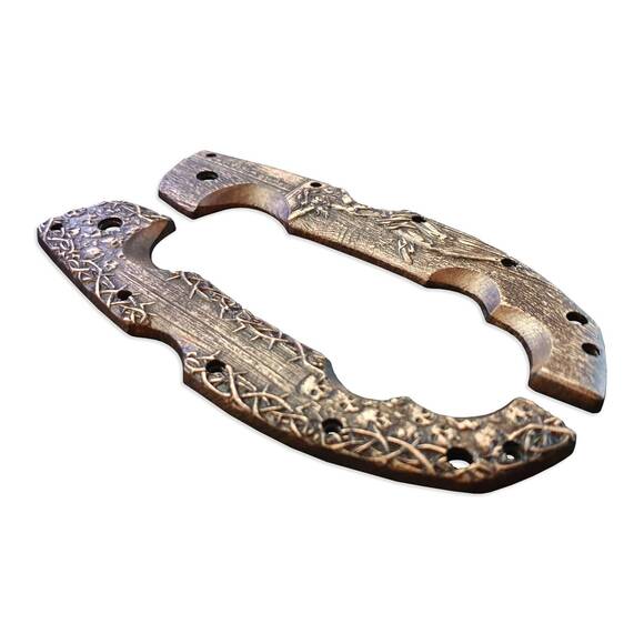 Crucifixion - Cold Steel Voyager Extra Large Knife Scales by Svechnikov Knives