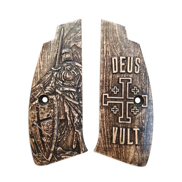 CZ 75 maple grips - Deus Vult / hand-paintedCZ 75 maple grips - Deus Vult / hand-painted