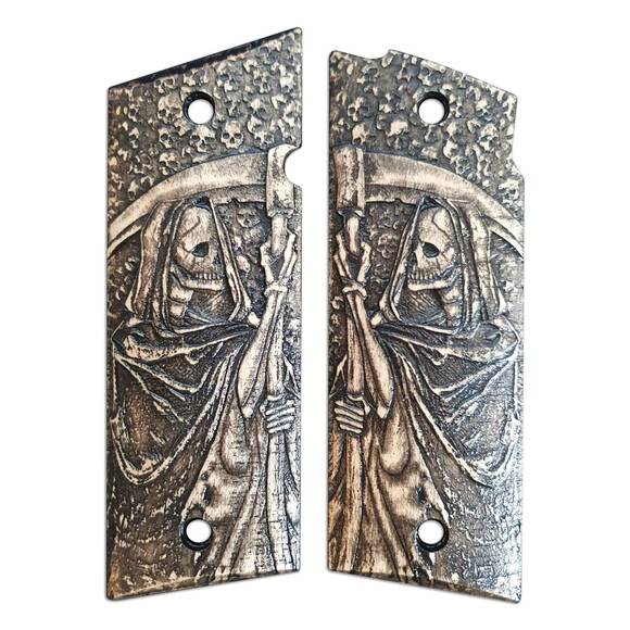 Coonan 357 Magnum full-size maple grips - Grim Reaper / hand-painted