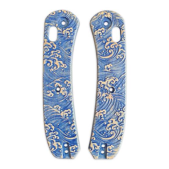 Knafs Lander 2 maple handle scales - Japan Wave / hand-painted