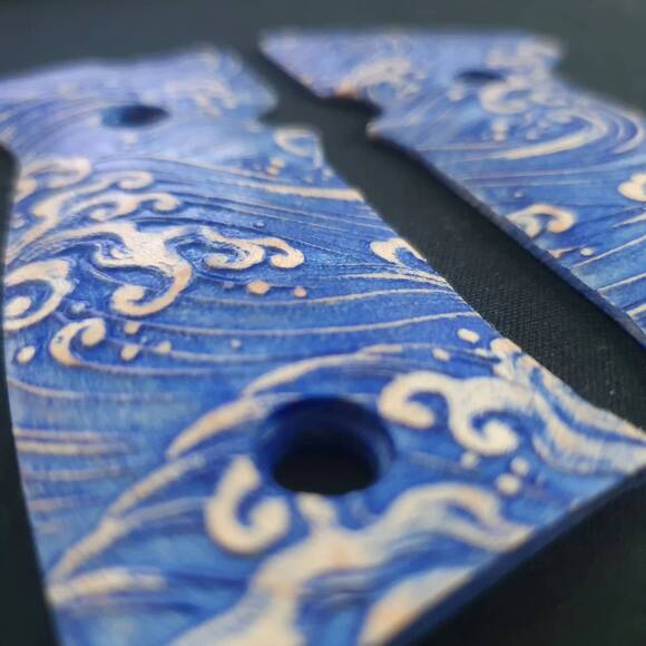 Sig Sauer P320 AXG Maple Grips - Japan Wave / Hand-painted