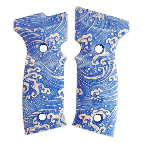 Sig Sauer P320 AXG maple grips - Japan Wave / hand-painted