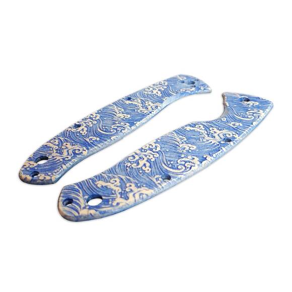 Japan Wave - Spyderco Resilience Knife Scales by Svechnikov Knives