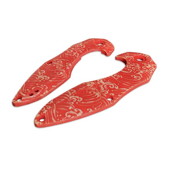 Japan Wave Red - Kizer Minitherium Knife Scales by Svechnikov Knives