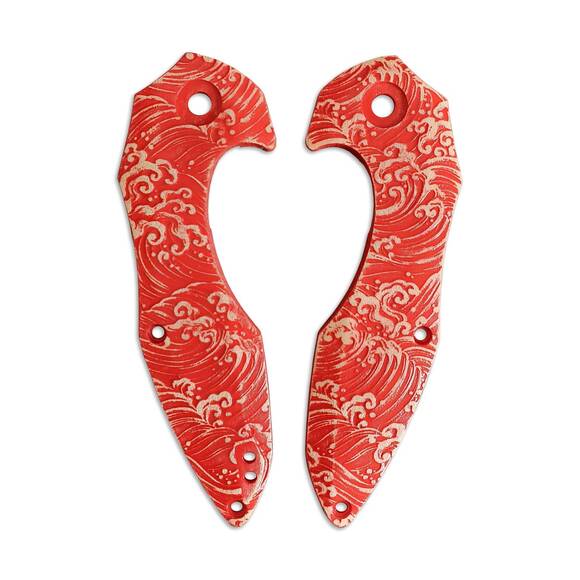 Japan Wave Red - Kizer Minitherium Knife Scales by Svechnikov Knives