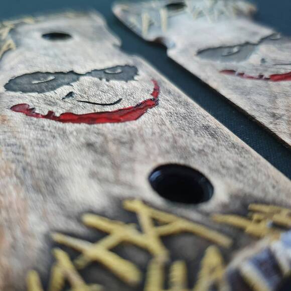 Beretta 92 Full-Size Maple Grips - Joker Ha-Ha-Ha / Hand-painted